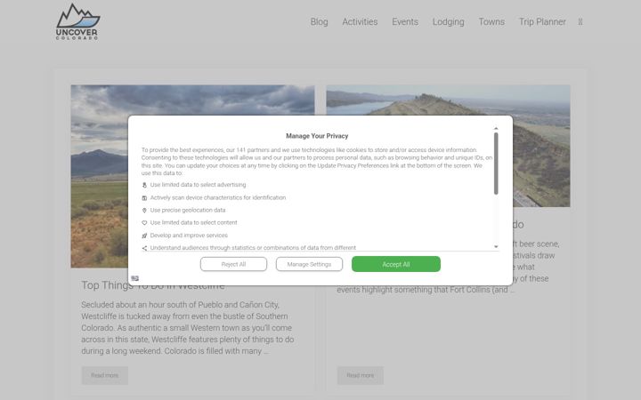 Screenshot of uncovercolorado.com