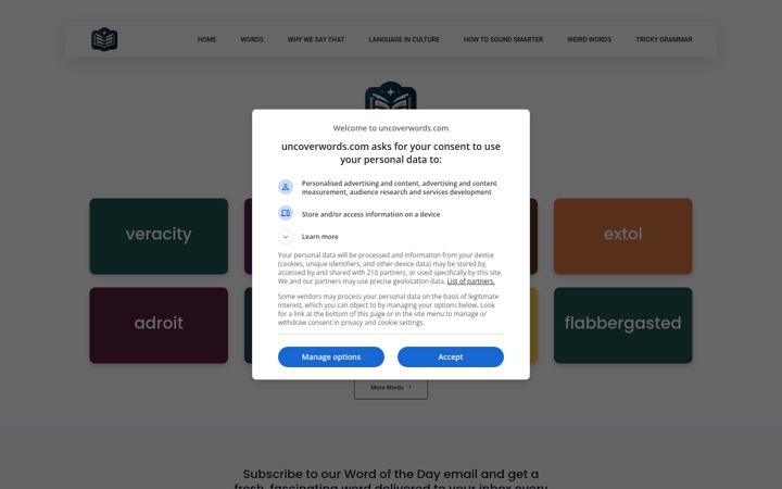 Screenshot of uncoverwords.com
