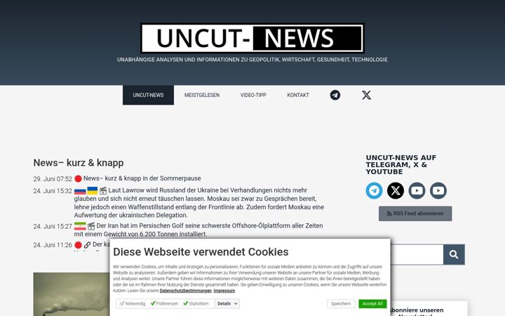 Screenshot of uncutnews.ch