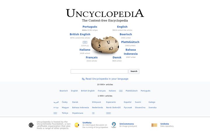 Screenshot of uncyc.org