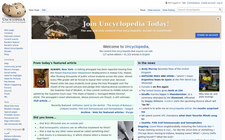 Screenshot von uncyclopedia.co