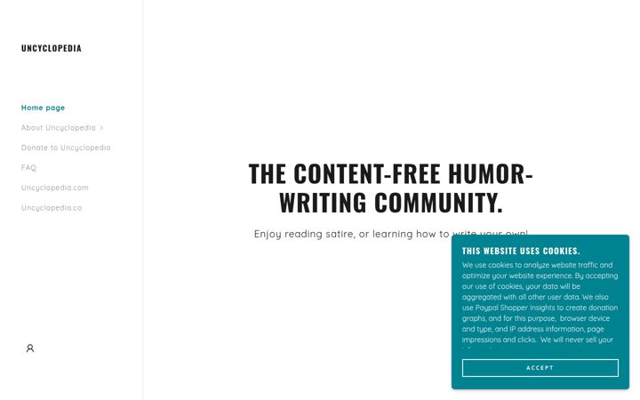Screenshot of uncyclopedia.org