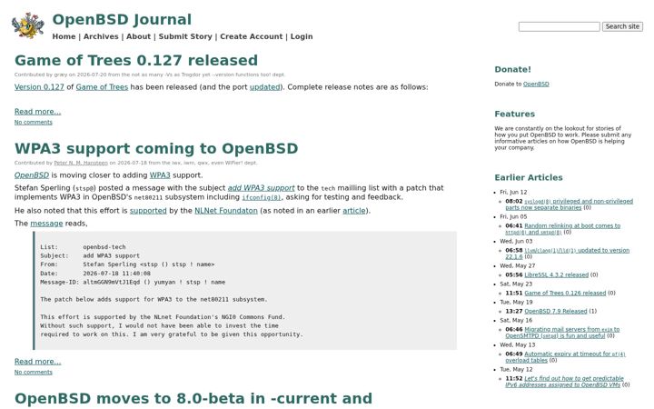 Screenshot of undeadly.org