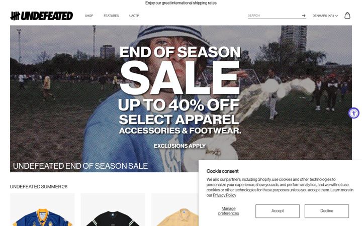 Screenshot of undefeated.com