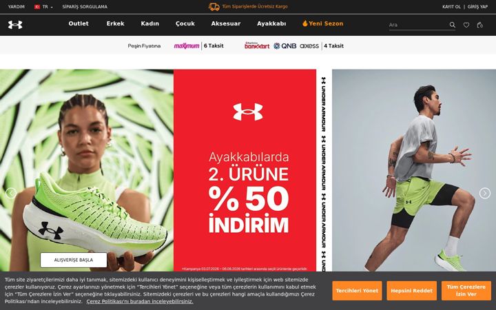 Screenshot von underarmour.com.tr