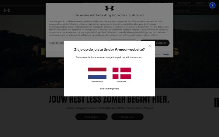 Screenshot του underarmour.nl