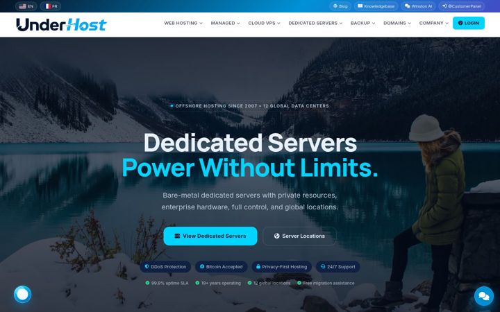 Screenshot ta' underhost.com