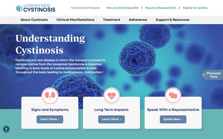 Ekrano kopija understandingcystinosis.com