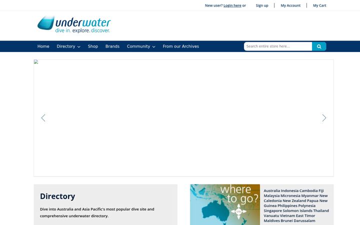 Screenshot of underwater.com.au