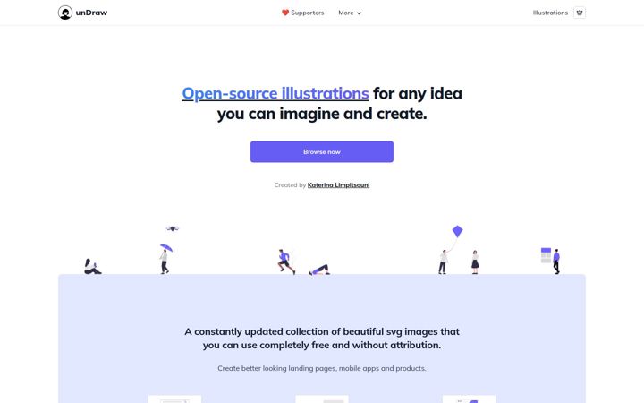 Screenshot ta' undraw.co