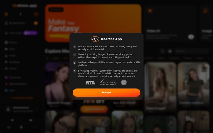 Screenshot of undress.app