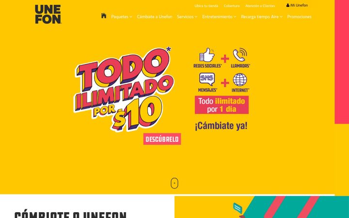 Screenshot of unefon.com.mx