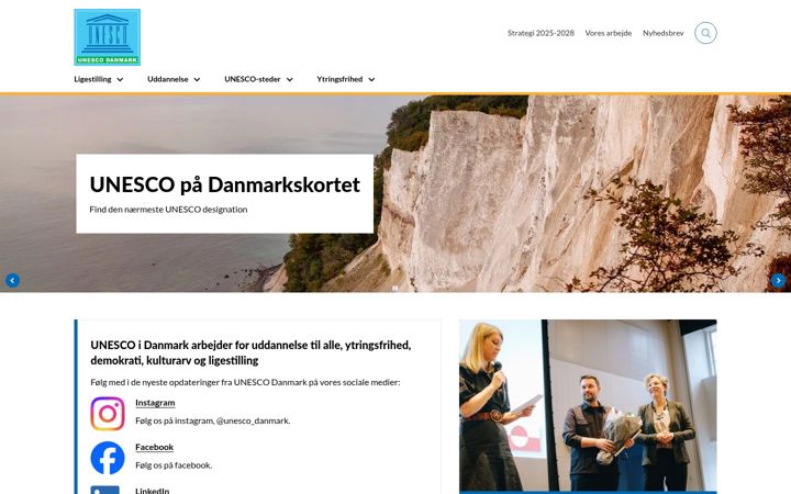 Screenshot di unesco.dk