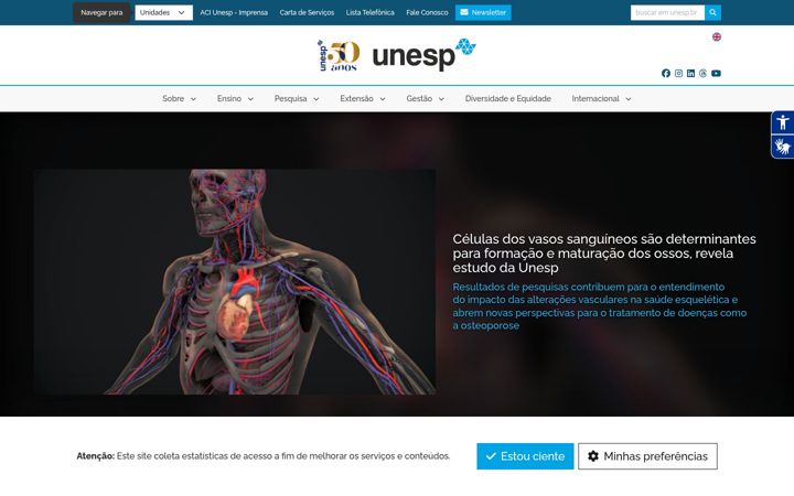 Kuvakaappaus sivustosta unesp.br