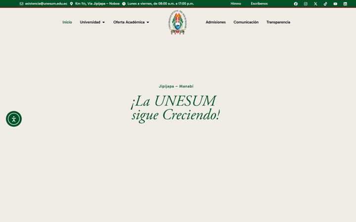 Screenshot of unesum.edu.ec