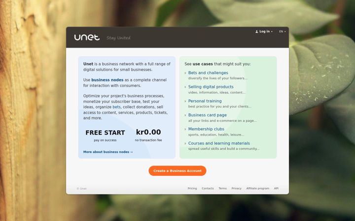 Screenshot of unet.net