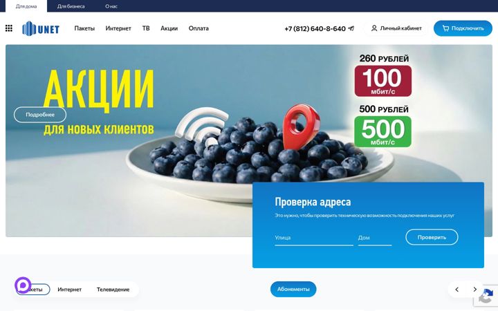 Screenshot of unetcom.ru