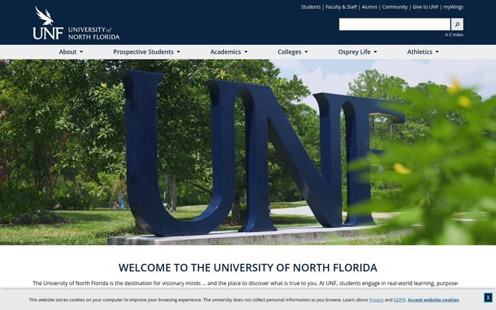 Screenshot di unf.edu