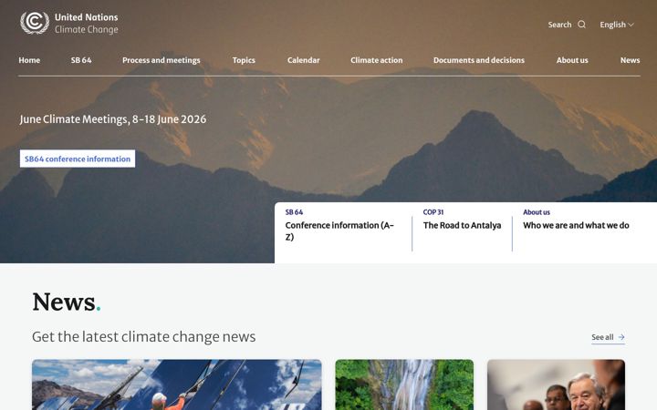 Zrzut ekranu unfccc.int