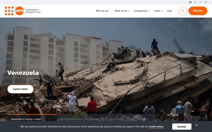 Screenshot ta' unfpa.org
