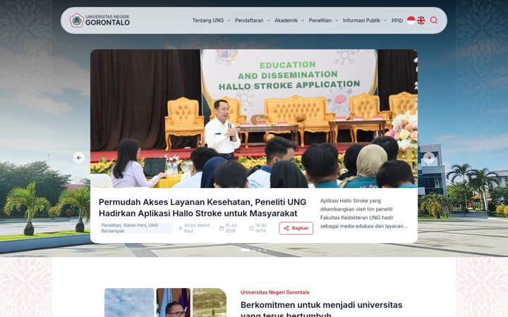 Screenshot of ung.ac.id