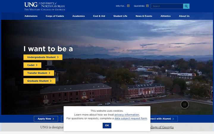 Screenshot of ung.edu