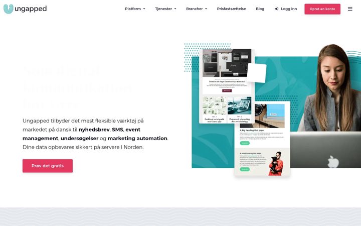 Screenshot of ungapped.dk