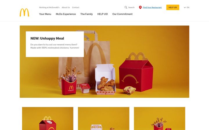 Screenshot of unhappymeal.be