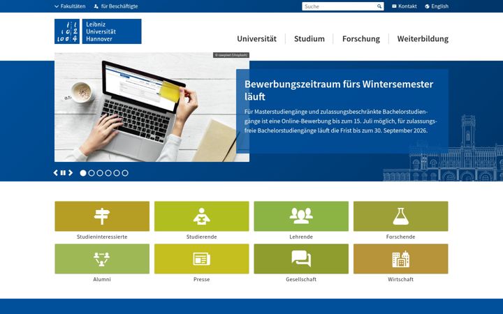 Screenshot ta' uni-hannover.de