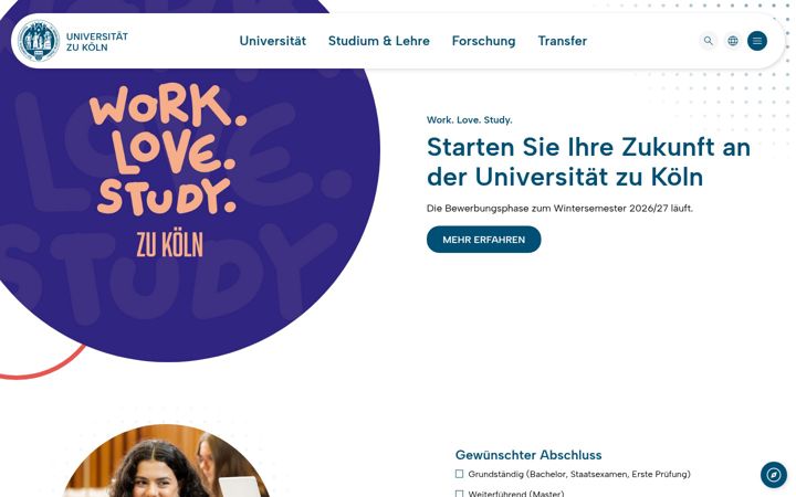 Snímek obrazovky uni-koeln.de