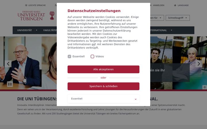 Skærmbillede af uni-tuebingen.de