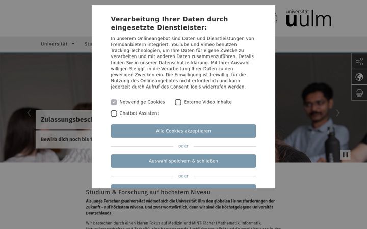 Snímek obrazovky uni-ulm.de