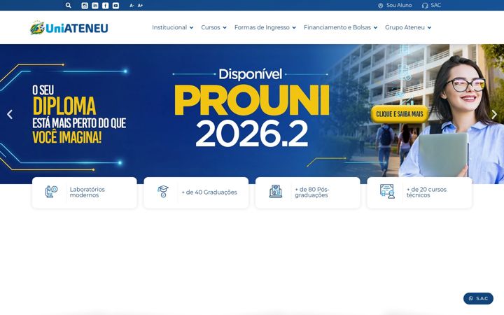 Screenshot of uniateneu.edu.br