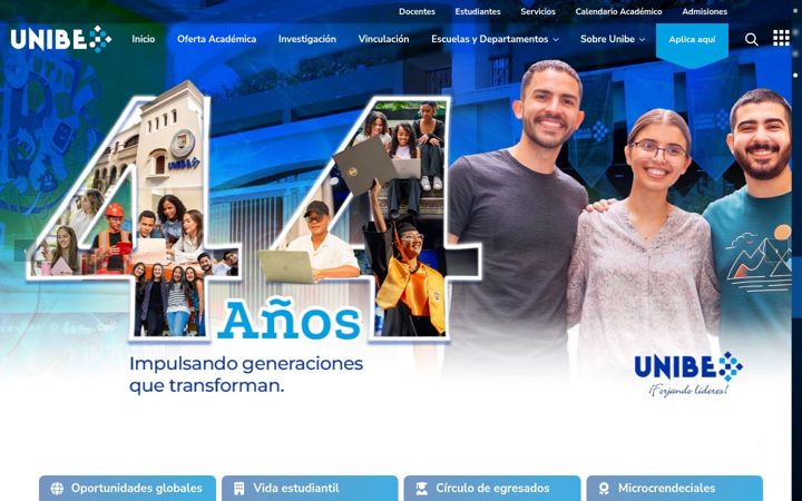Screenshot of unibe.edu.do