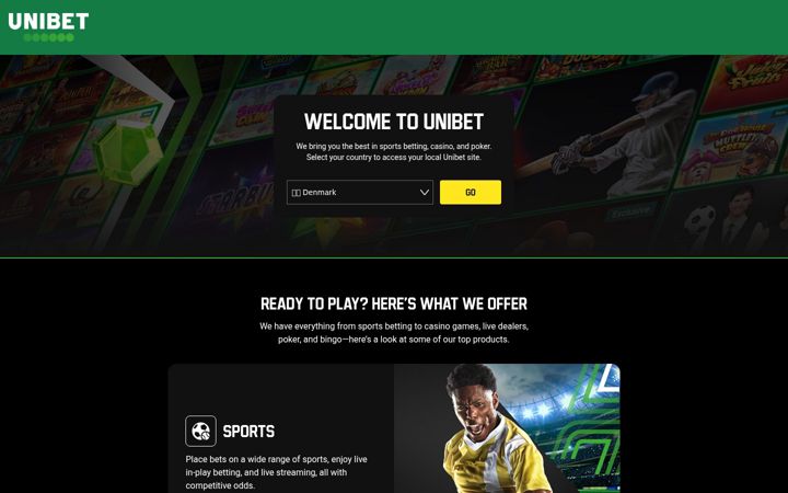 Ekrano kopija unibet.com