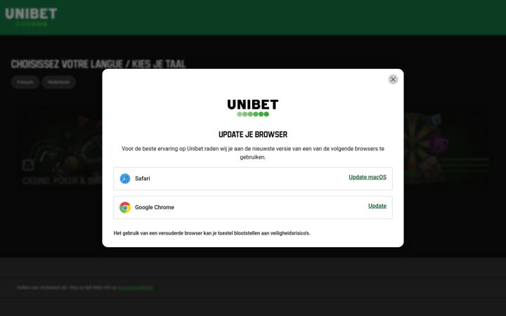 Screenshot of unibetsports.be