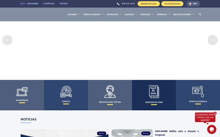 Screenshot of unicaribe.edu.do