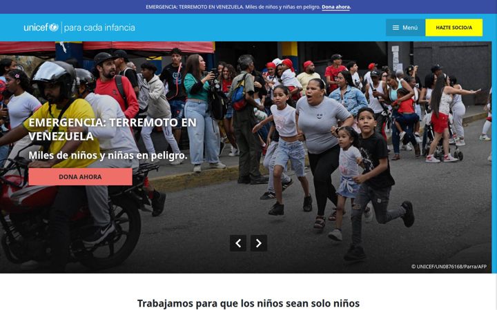 Screenshot of unicef.es