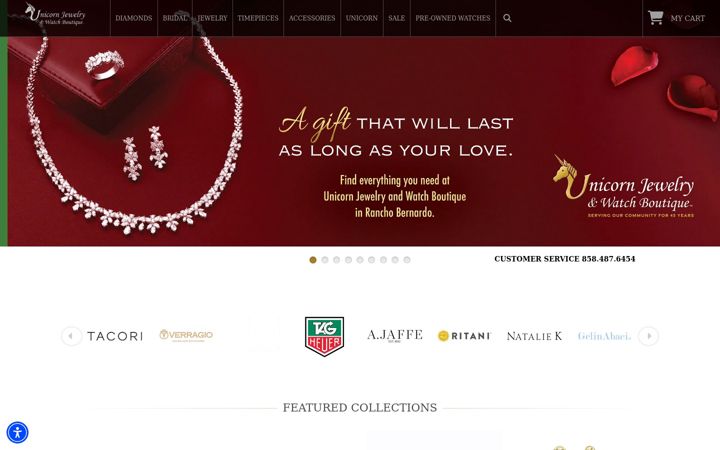 Captură de ecran a unicornjewelry.com