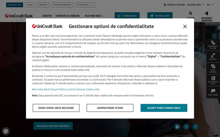 Screenshot of unicredit.ro