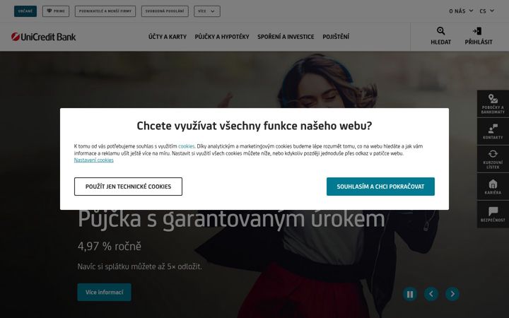 Screenshot of unicreditbank.cz