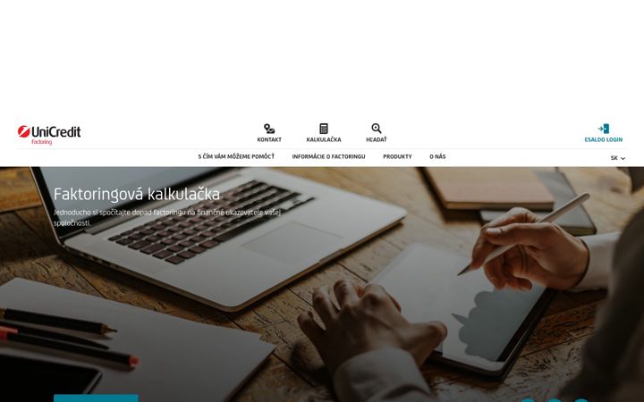 Screenshot von unicreditfactoring.sk