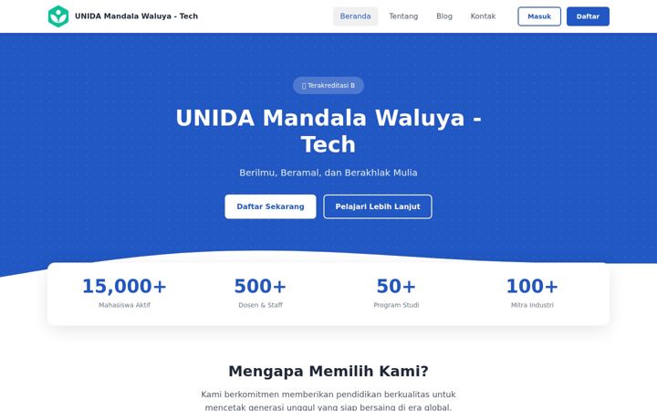 Screenshot of unidatech.ac.id