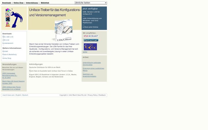 Screenshot of unifacecm.de