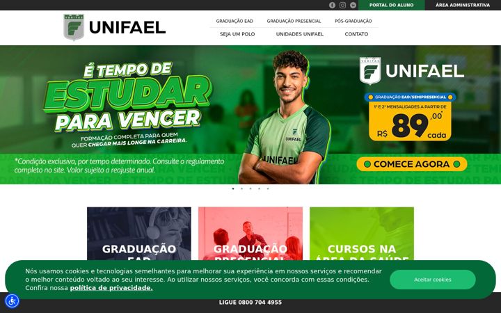 Screenshot of unifael.edu.br