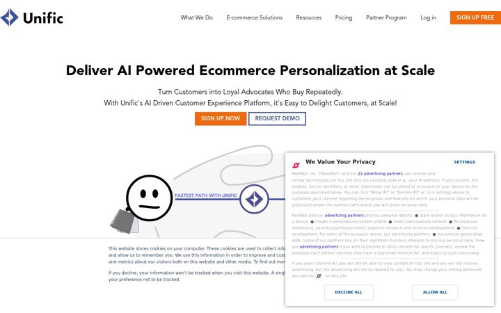 Screenshot of unific.com