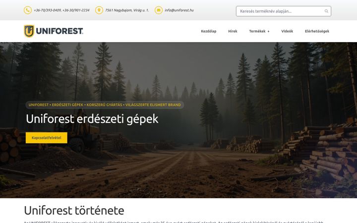 Screenshot of uniforest.hu