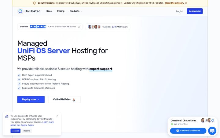 Screenshot of unihosted.com