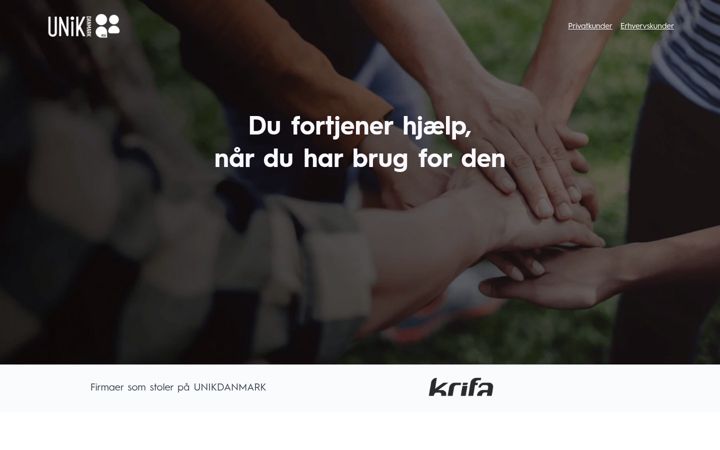 Ekrano kopija unikdanmark.dk