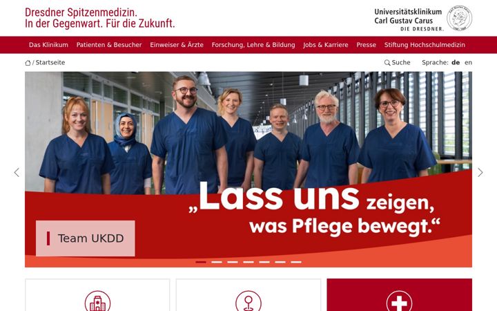 Screenshot of uniklinikum-dresden.de